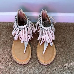 Not Rated Cream Fringe Thong Sandal-Woman Size 9. NEVER WORN!